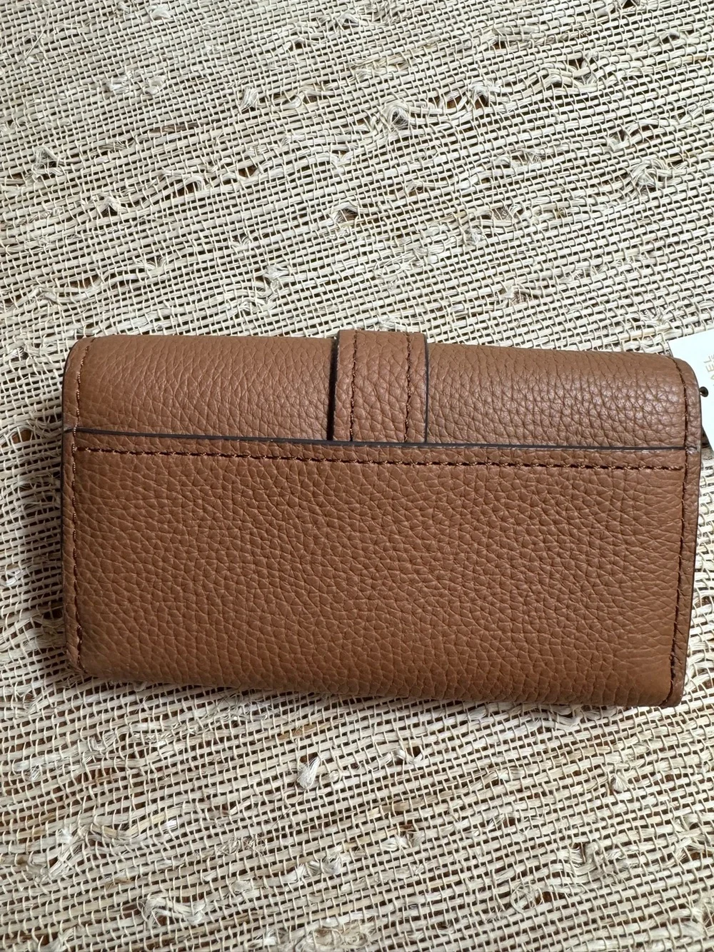 Michael Kors Nolita Flap Trifold Brown Leather Wallet NWT